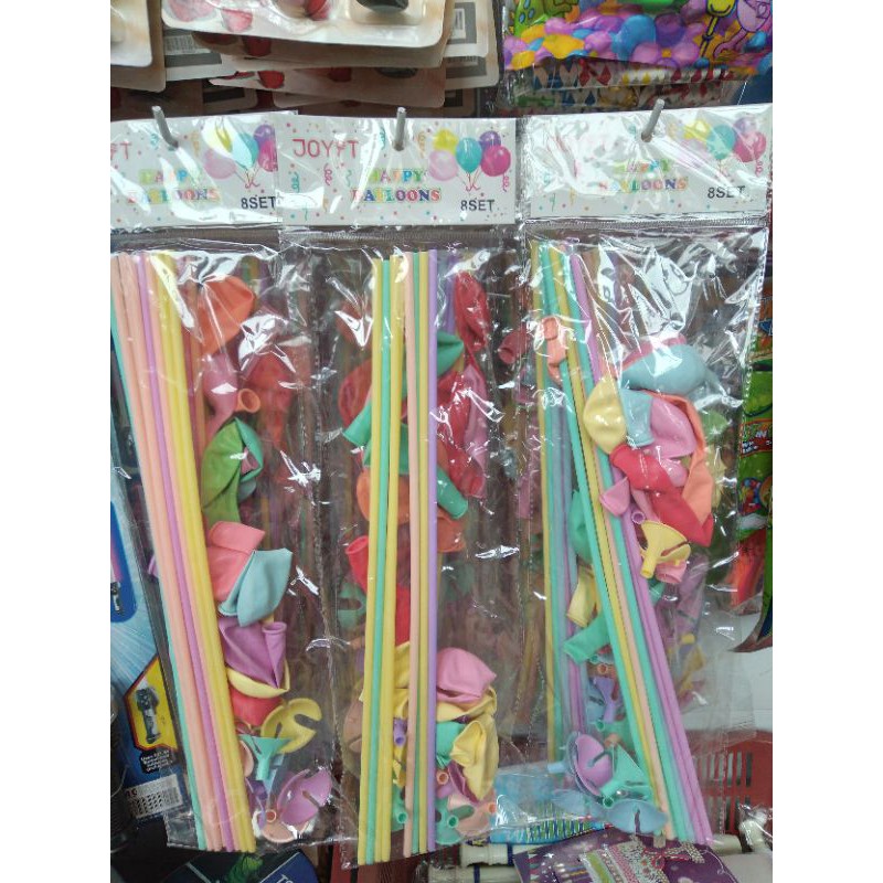 😁ready stock😆 🤪ballon u0026 stick @ belon dan stik 1 set 6 pcs😜 N 