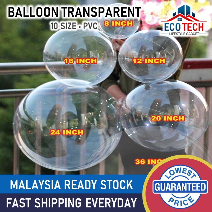 8/11/12/13/16/18/20/22/24/36 INCH BALLOON BOBO TRANSPARENT OVAL