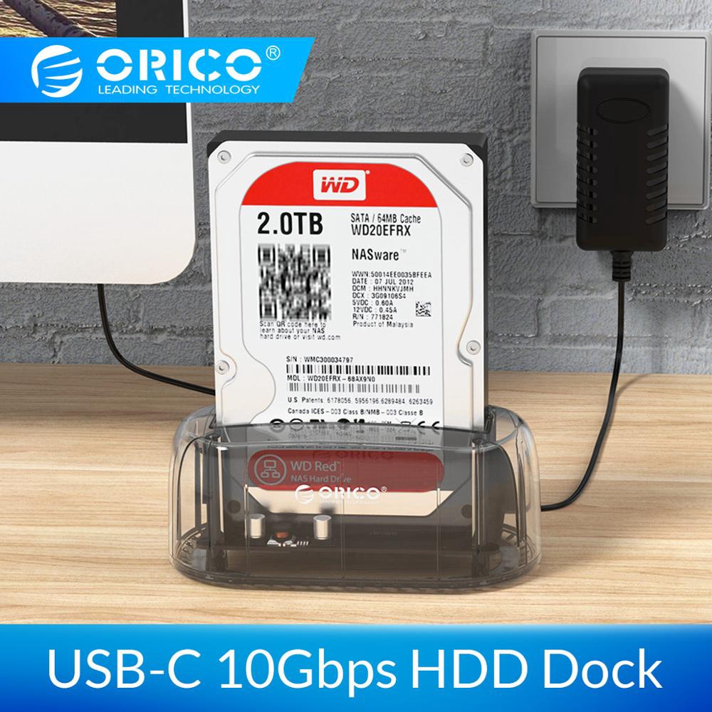 Orico Usb3 1 Gen2 10gbps Transparent Hdd Docking Station Type C 2 5 3 5 Hard Drive Enclosure External Hdd Case Hard Disk Case Shopee Malaysia