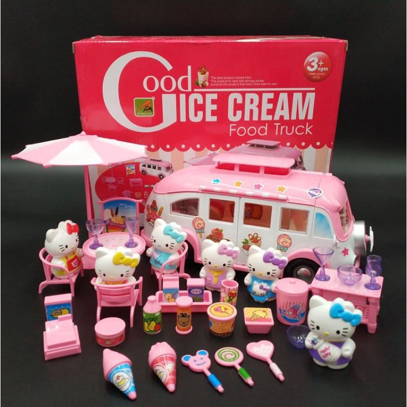 Hello Kitty Hellokitty Toy Ice Cream Ice Cream Bus Boys and Girls Play