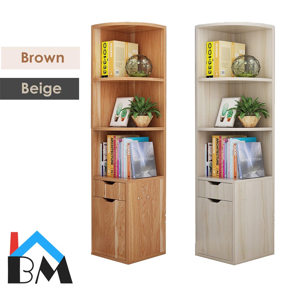 N25 Almari Buku Corner Book Shelf Book Decorative Shelf