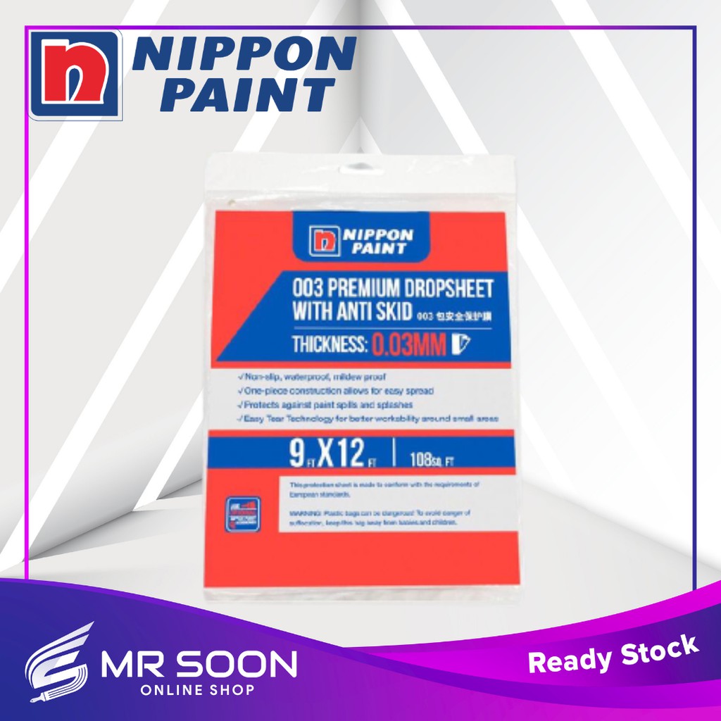 NIPPON PAINT 9ft x 12ft Plastic Canvas 003 Premium Dropsheet With Anti