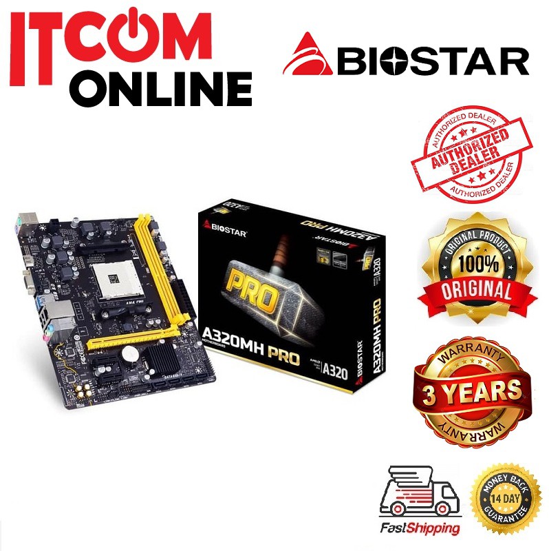 Biostar A320mh Pro Socket Am4 Motherboard Shopee Malaysia