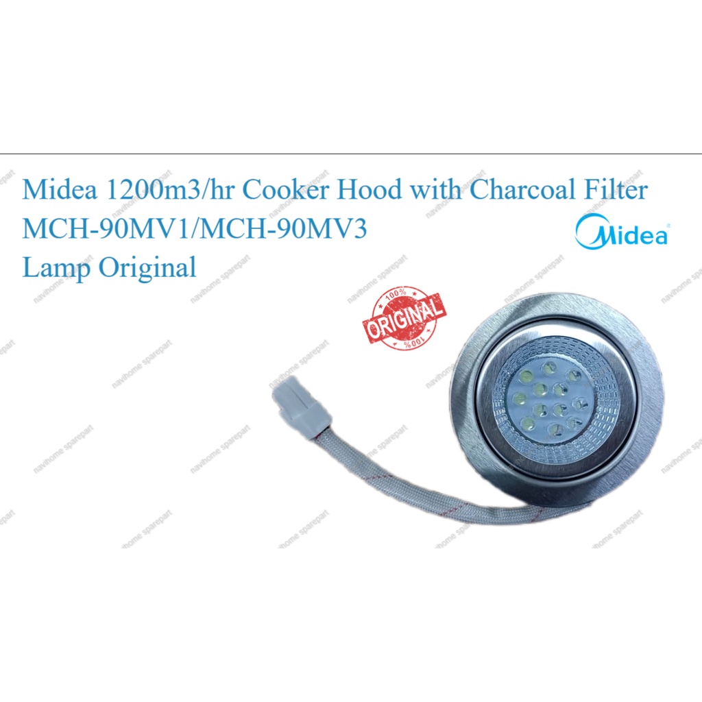 Accessories/Spare Part-Midea 1200m3/hr Cooker Hood with Charcoal Filter  MCH-90MV1/MCH-90MV3 Lamp Original