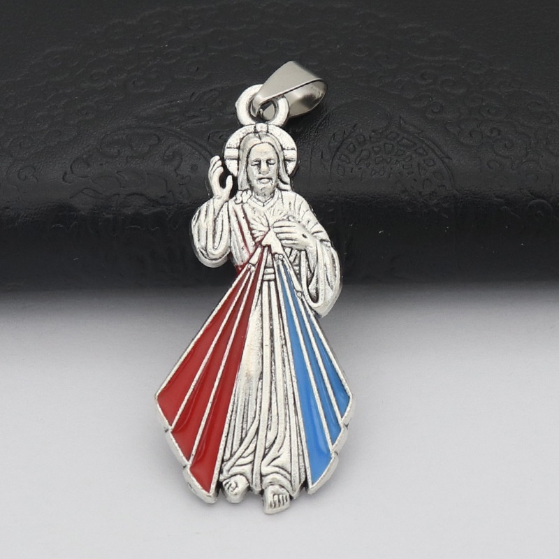 1pcs Catholic Christian Jesus Retro Mercy Father Enamel Craft Jewelry Necklace Accessories Pendant