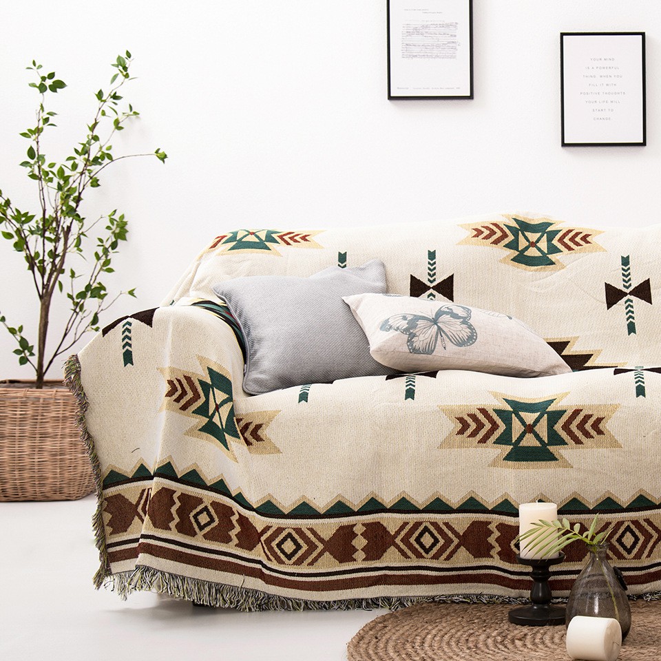 Throw Blanket For Couch Chair Sofa Decoration Tapestry With Tassel