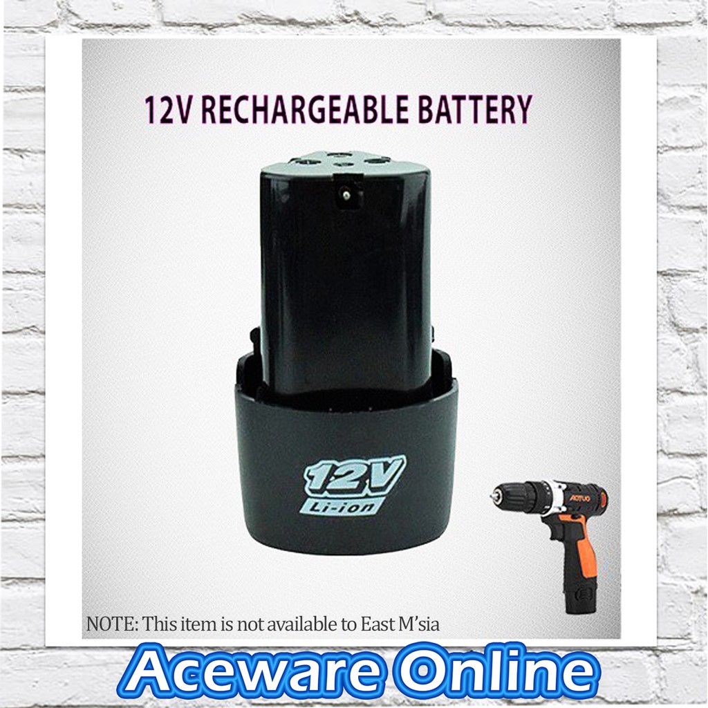 Rechargable Lithium Battery for Cordless Drill, 12V LiIon Shopee