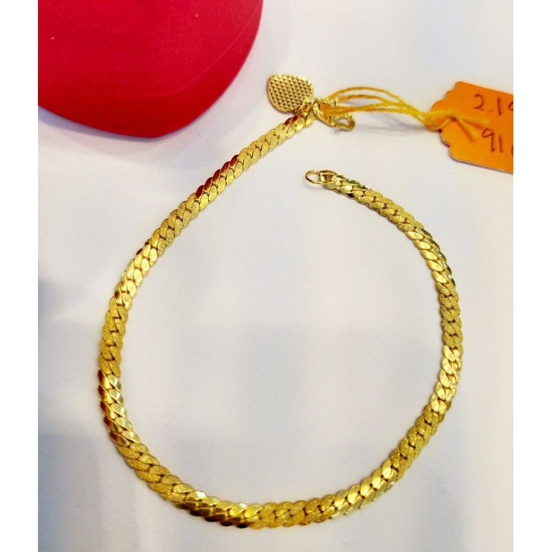 Gelang Snake Skin Dewasa Emas 916 Tulen Shopee Malaysia