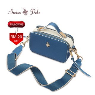 SWISS POLO LADIES SLING BAG HEX 9182-5 DARK BLUE | Shopee ...