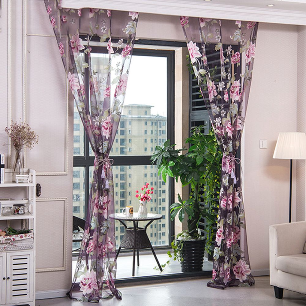Net Voile Luxury Panel Draperies Kitchen Bedroom Door Tulle
