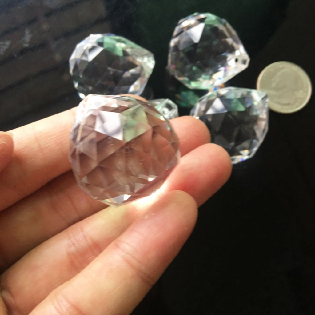 5Pc 30MM Chandelier Crystal Ball Lamp Prisms Sun Catcher Feng Shui Pendant DIY 