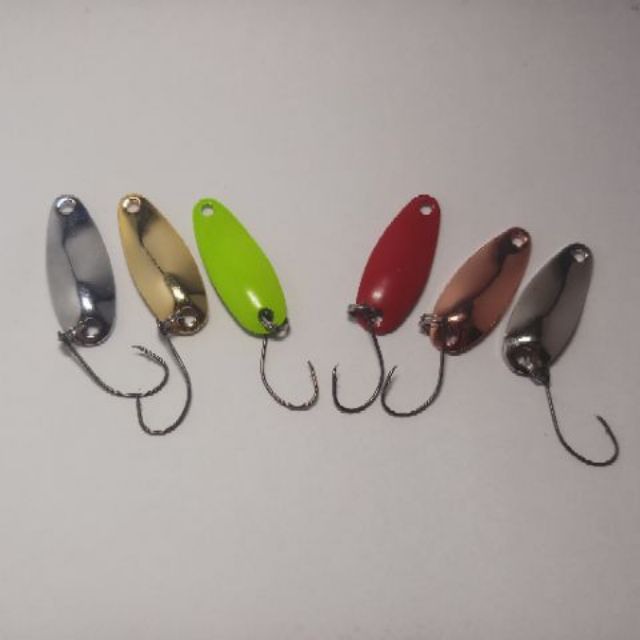 micro spoon 6PCS!! 2.5g ultralight lights lure gewang pancing | Shopee ...