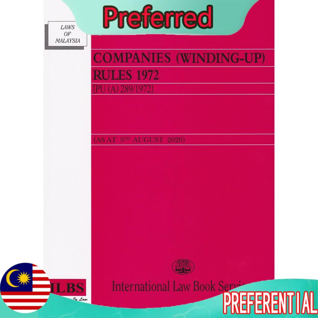 In Stock English Book Companies Winding Up Rules 1972 Pu A 289 1972 As At 5th August 2020 Shopee Malaysia