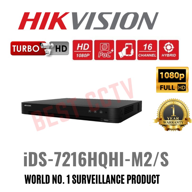 Hikvision Cctv 16ch Turbo Hd Dvr Ids 7216hqhi M2 S Hik 16 Channel 2mp 4mp Dvr Replacement Ds 7216hqhi K2 Shopee Malaysia