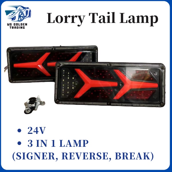 Lorry Truck Led V Rear Tail Light Rear Lamp Lori Lampu Belakang