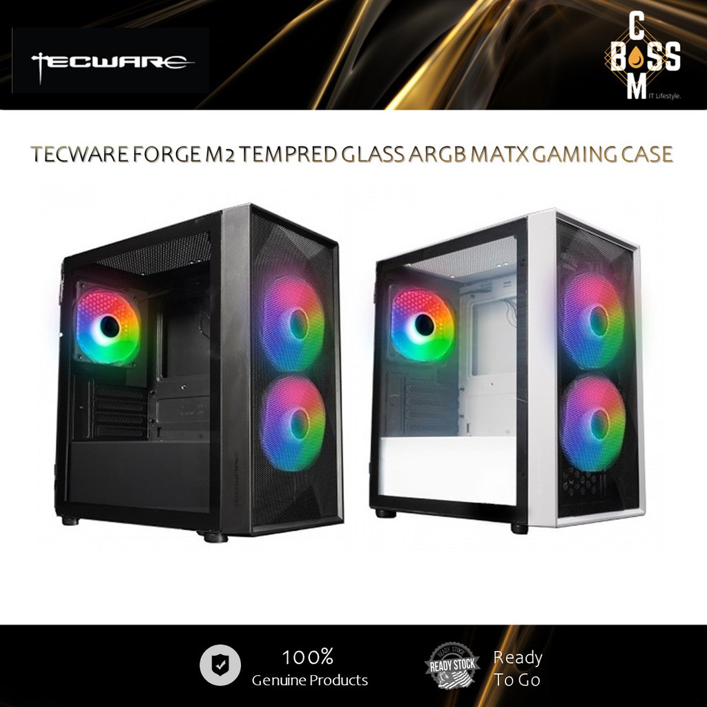 *ORIGINAL* TECWARE FORGE M2 TEMPRED GLASS ARGB MATX GAMING CASE ...