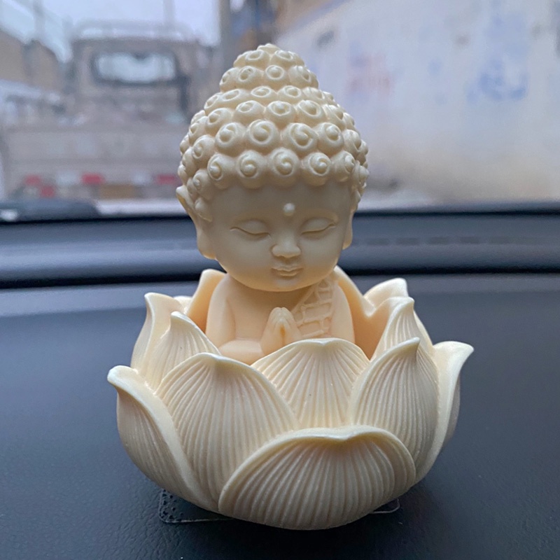 Ivory Fruit Baby Buddha Lotus Base Shakamuni Statue Tathagata Car Decoration Buddha in the car Buddha bless 宝宝佛观音