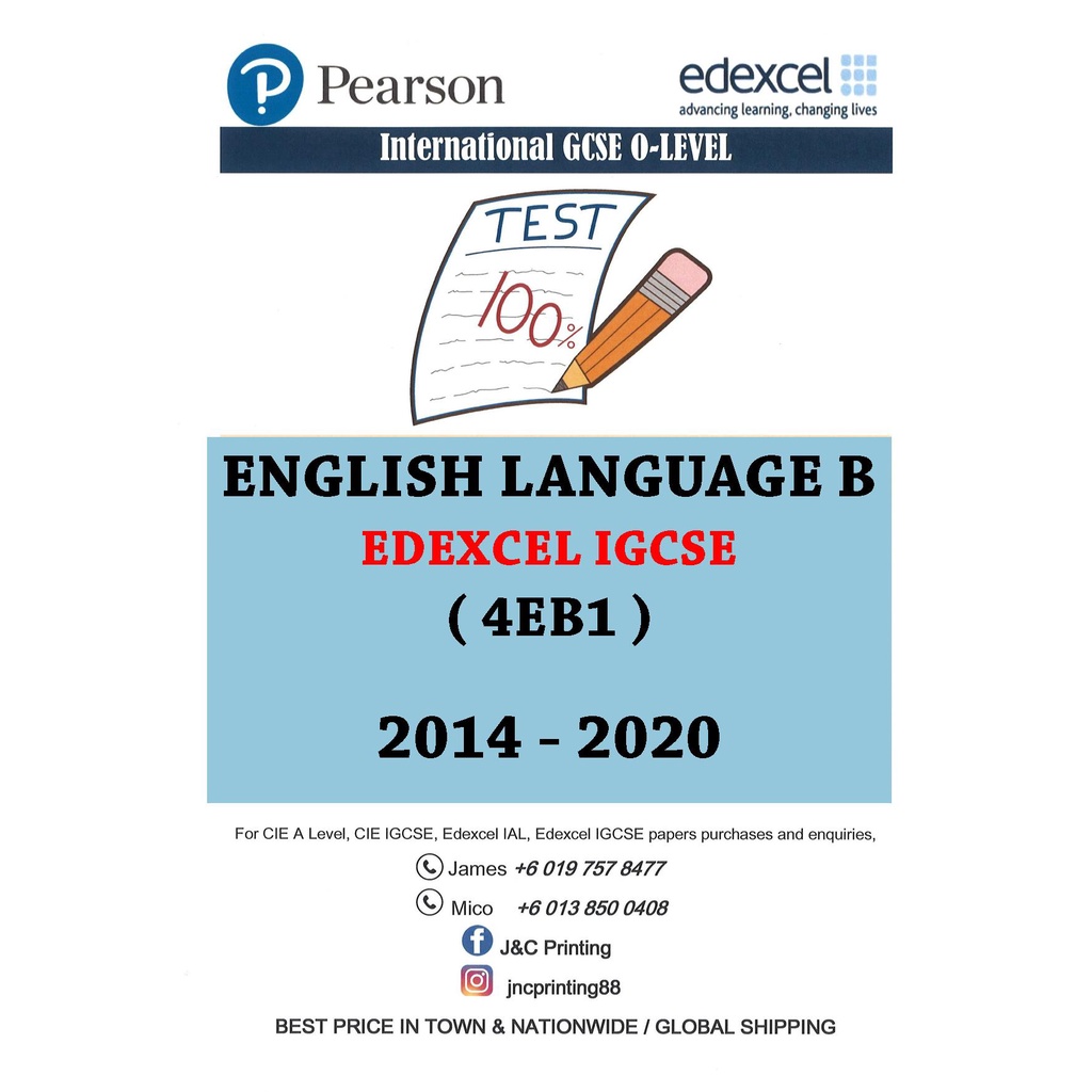 Edexcel Igcse O-Level Past Year Papers English Language B-4EB1(PAPER 1 ...