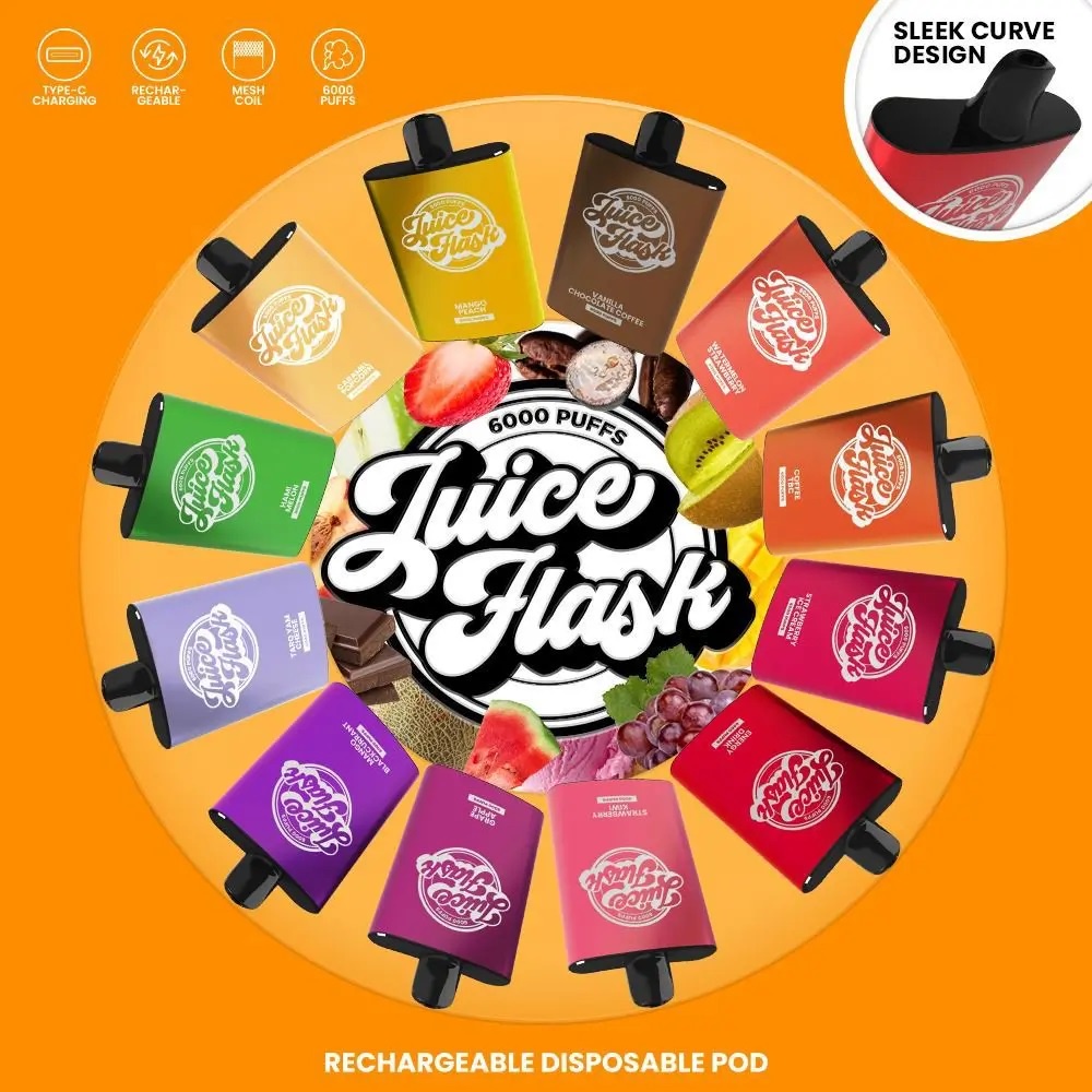 JUICE FLASK 6000 Puffs Disposable Rechargeable Premium Quality With