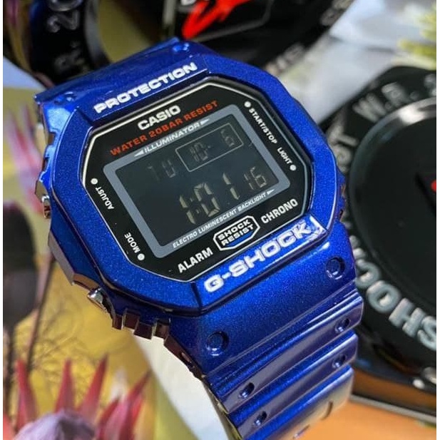 DW5600 G Shock DW5600 Blue Metallic G Shock Petak G shock Blue jam