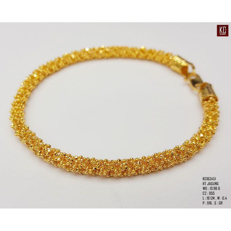 Rantai Tangan Jagung Emas 916 Tulen Shopee Malaysia