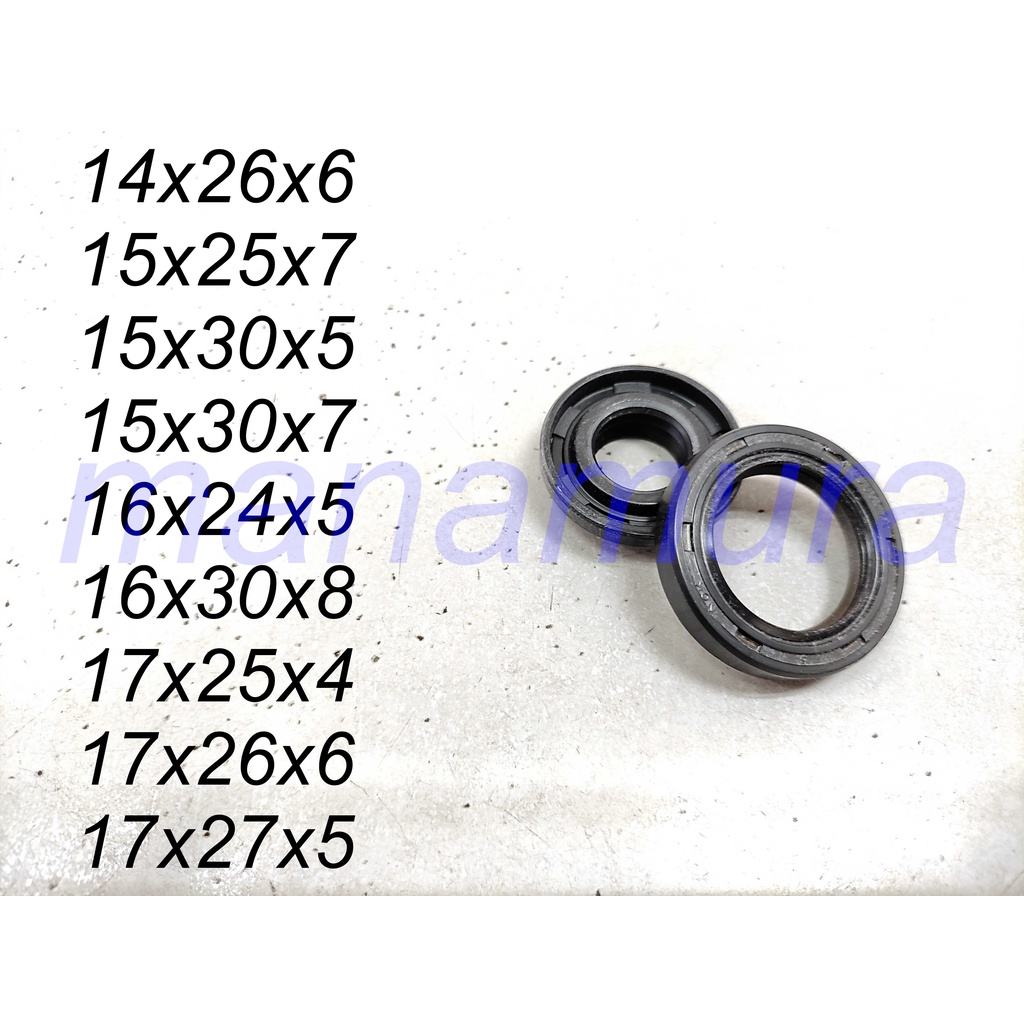 Oil Seal 14x26x6, 15x25x7, 15x30x5, 15x30x7, 16x24x5, 16x30x8, 17x25x4 ...