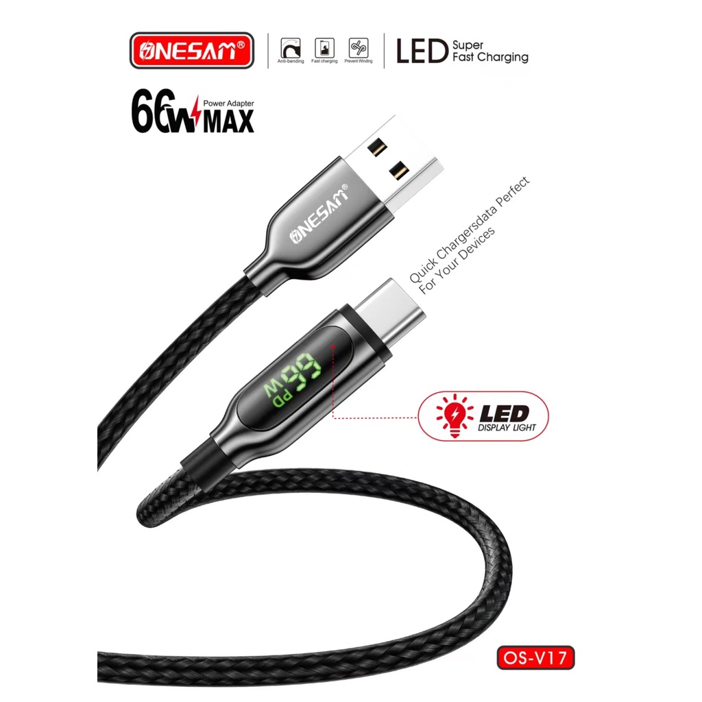 ONESAM OSV17 66W USB Data Cable LED Digital High Speed 3.0