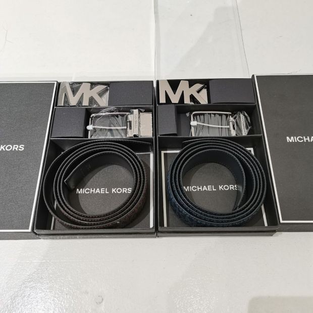 Michael Kors Men Belt Gift Set In Navy/Brown | Shopee Malaysia