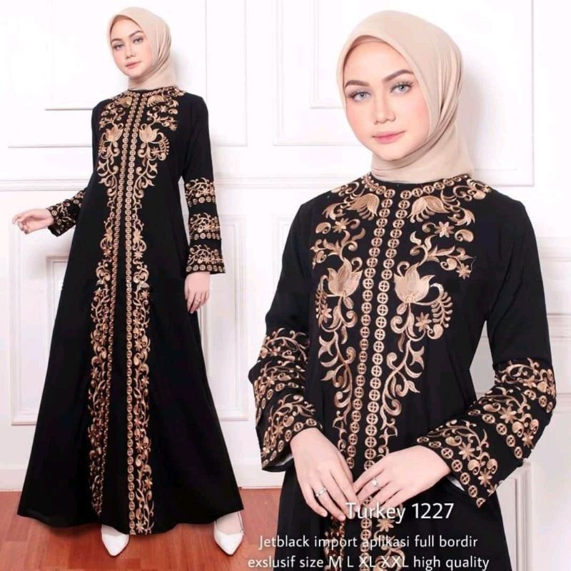 Black abaya turkey 270 couple arabian sharia gamis (busui)