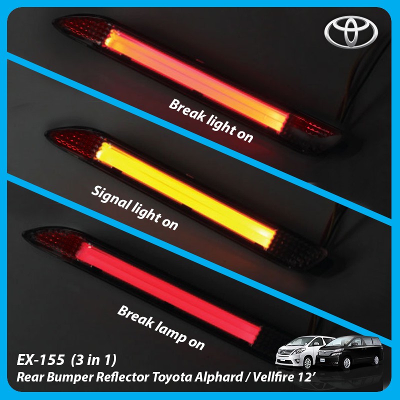 Rear reflector 3 in 1. Breaklight, breaklamp, signal Toyota vellfire alphard 08-14/camry07-11/wish05-09/harrier00-03