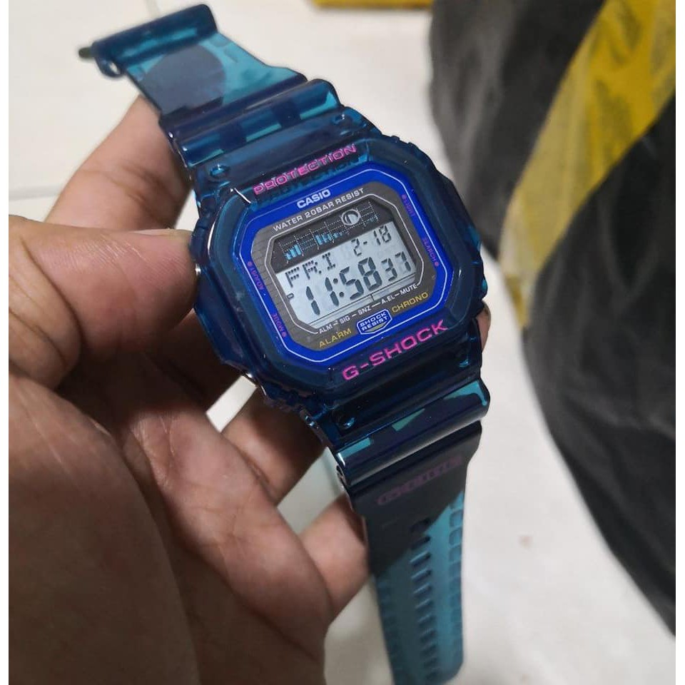g shock petak jelly biru