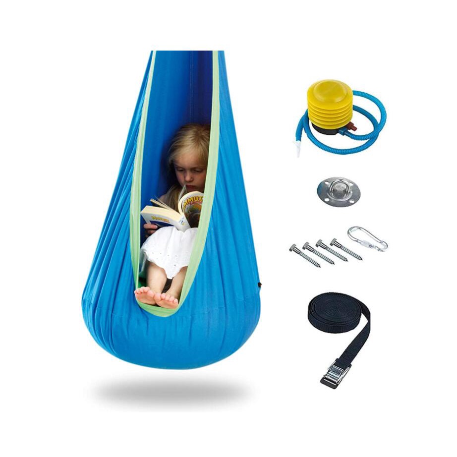 Sensory Jungle Hanging Pod Chair with Cushion - Therapy Swing Seat Hammock for KidsToddlers, Children with Special Need