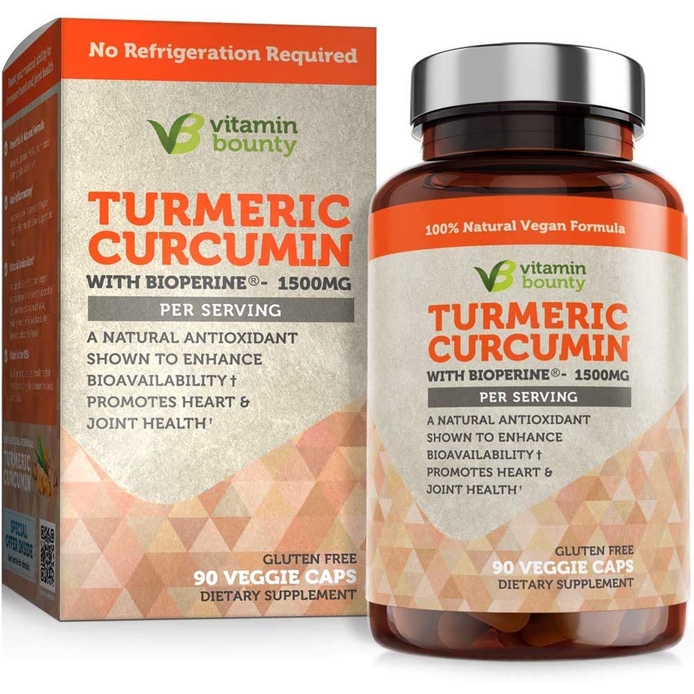 Vitamin Bounty Turmeric Curcumin Supplement 1500mg 90 Veggie Capsules