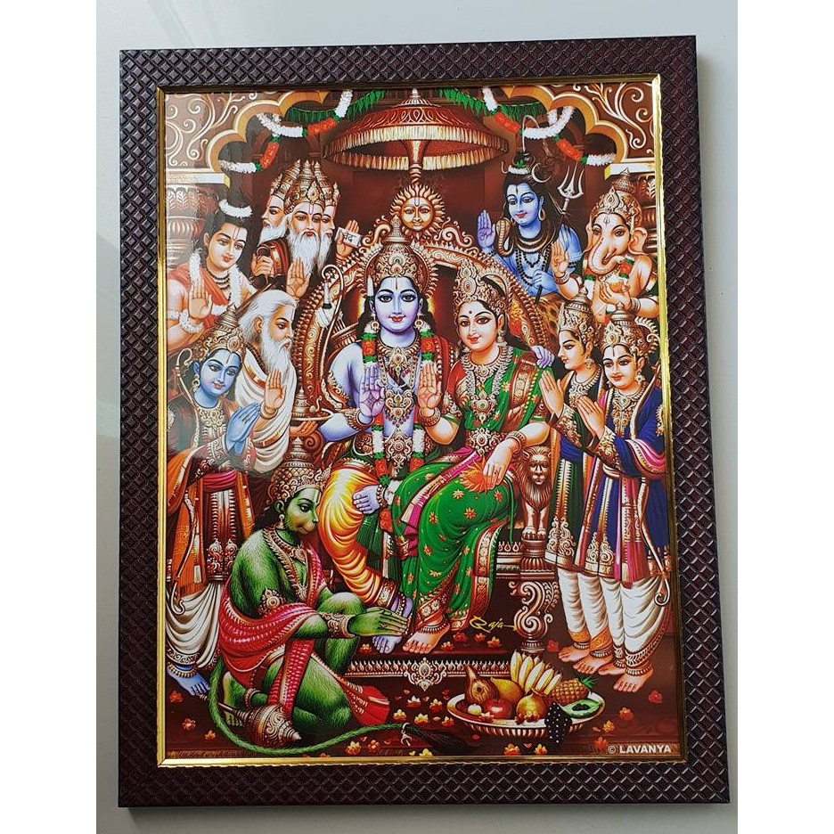 Sri Rama Pattabhishekam Digital Picture With Fiber Frame Shopee Malaysia