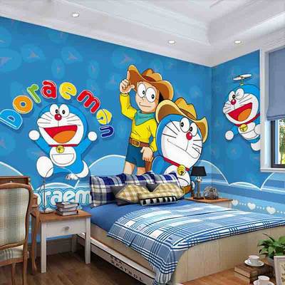 Cartoon Doraemon children's room wallpaper anime Dingdang cat bedroom boys  and girls wallpaper robot cat 3D mural | Shopee Malaysia