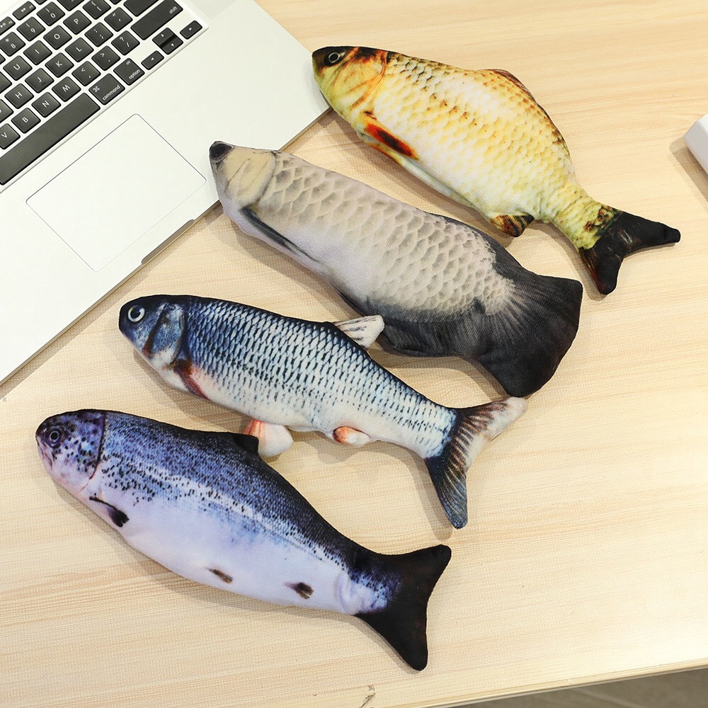 30 Cm Simulasi Mainan  Ikan  Kucing  Mint Bite Toy Usb Lucu 