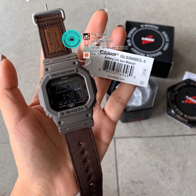 Casio G Shock G Lide Cloth Nylon Band Gls 5600cl 5 Gls 5600cl 5d Shopee Malaysia