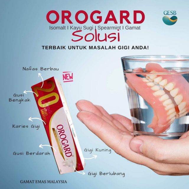 Ubat Gigi Orogard Gamat Emas, Orogard toothpaste GESB 