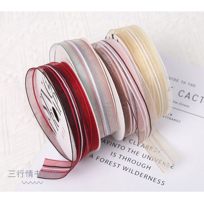 1yard 2.5cm Ribbon 520 Valentine's Day Gift Flower Ribbon Three Quotes Love Letter High-end Yarn Ribbon Flower(1857L)