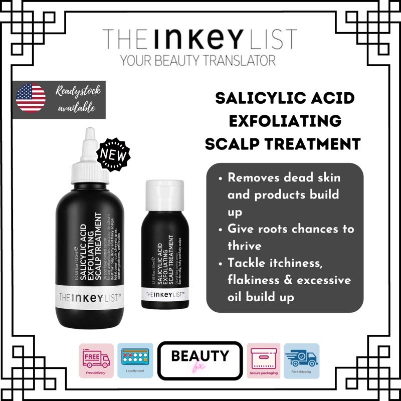 THE INKEY LIST Salicylic Acid Exfoliating Scalp Treatment (50ml)/(150ml