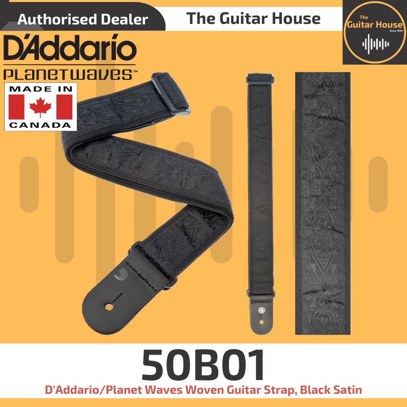 D'Addario/Planet Waves 50B01 Woven Guitar Strap, Black Satin | Shopee  Malaysia