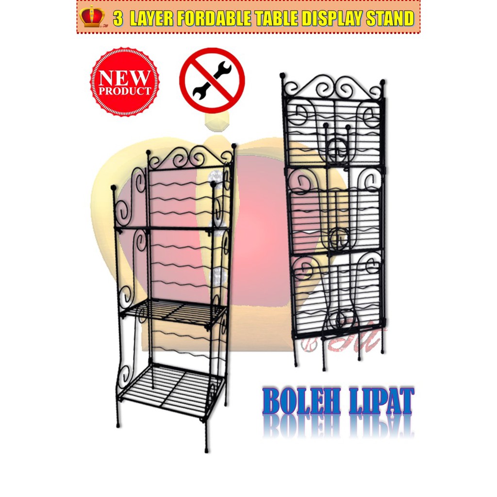 3 Layer Multipurpose Table Art Stand MultiFunctional Stand Fordable