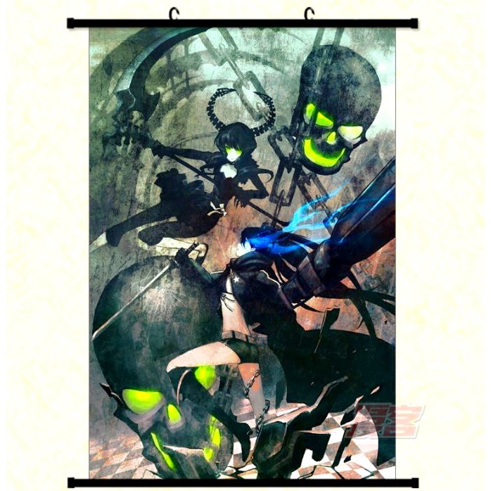 Ready Stock Black Rock Shooter Large Poster Wallscroll 60x90cm Wallpaper Anime Manga Decoration Gift