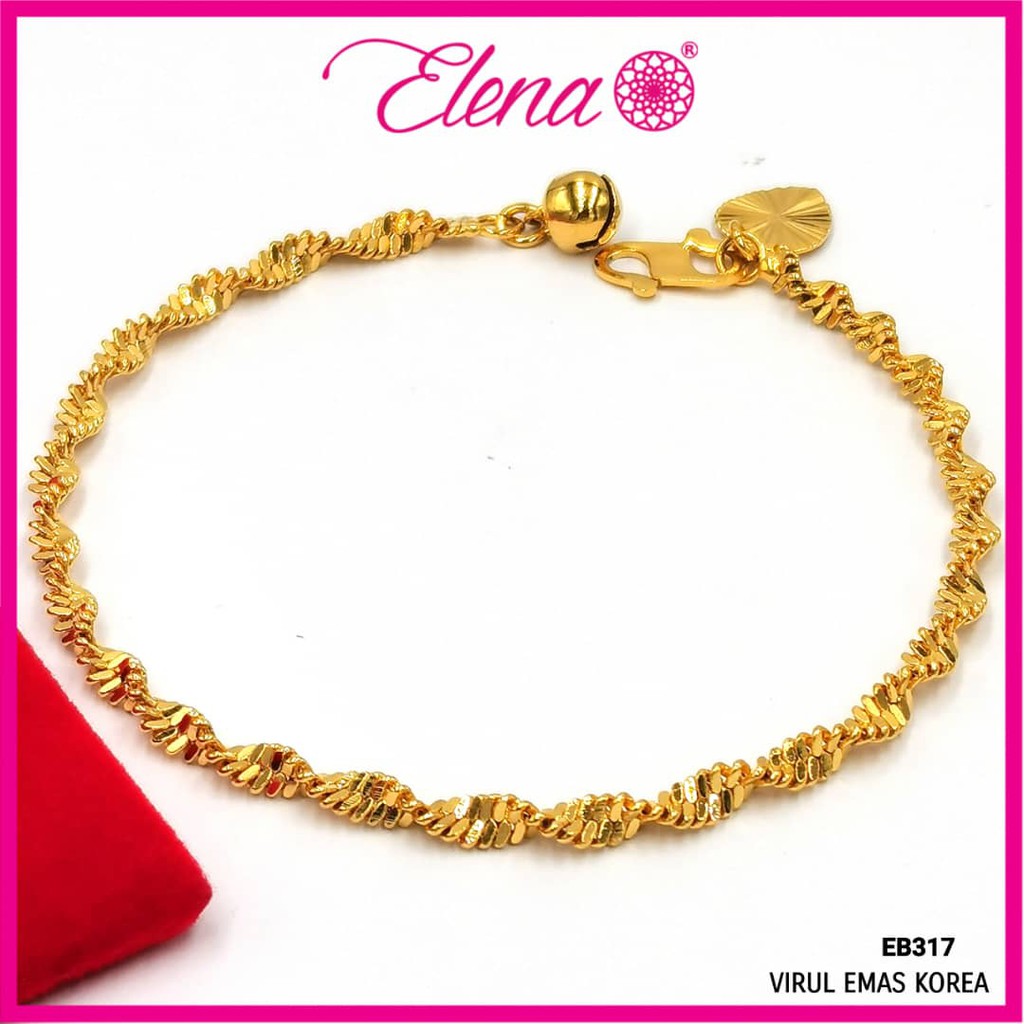 Elena Emas Korea Bracelet Gelang Tangan Gila Gila Eb317