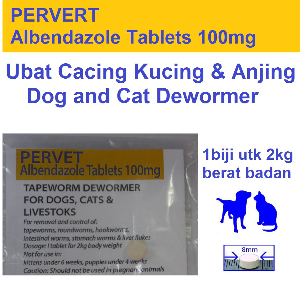 Clearance Exp:07/22)Albendazole Deworm Ubat Cacing Terbaik untuk 