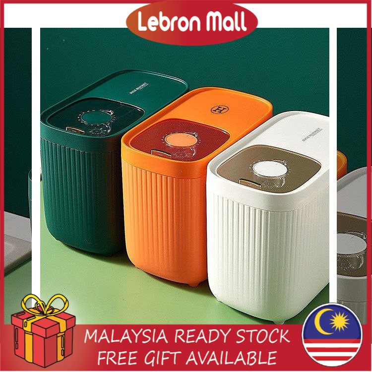 LEBRON 10kg Rice Storage Box Grain Cereal Dispenser Bucket Flip Lid Food Organizer Sealed Grain Container Rice Bucket