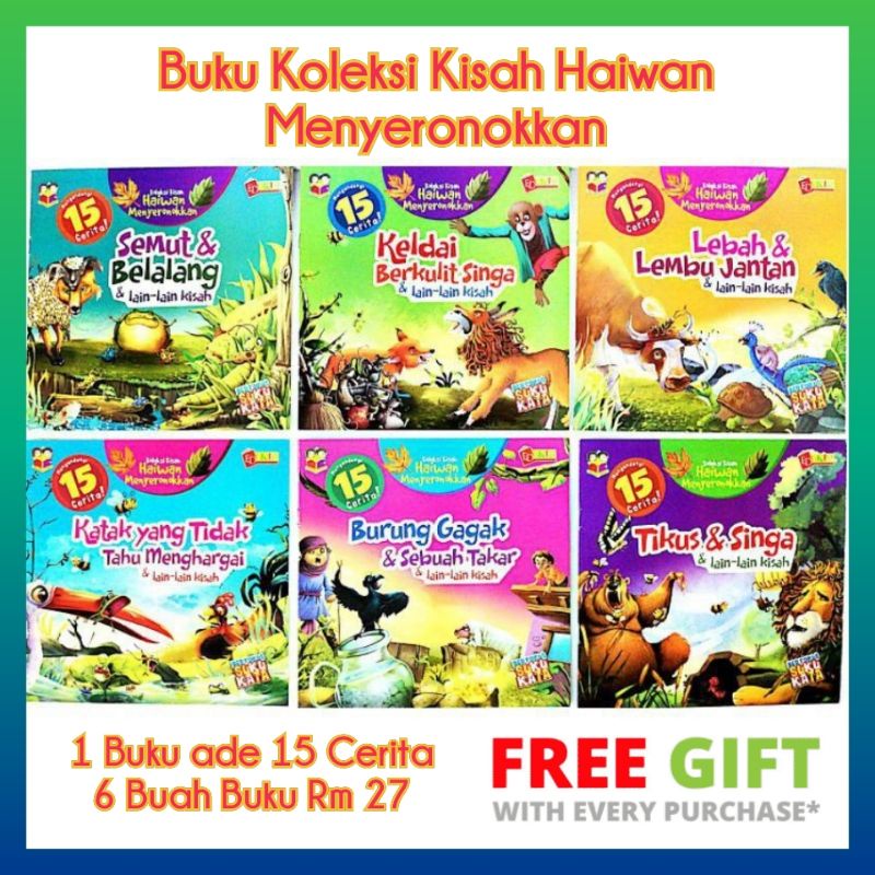 Buku Cerita kanak kanak Koleksi Kisah Haiwan Menyeronokkan (6 Books ...