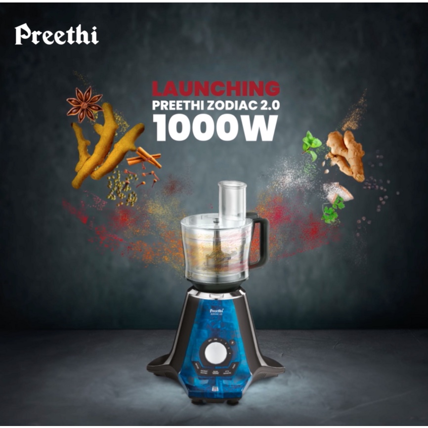 PREETHI ZODIAC 2.0/2.0 PRO MIXER 4 JARS(2 years warranty)