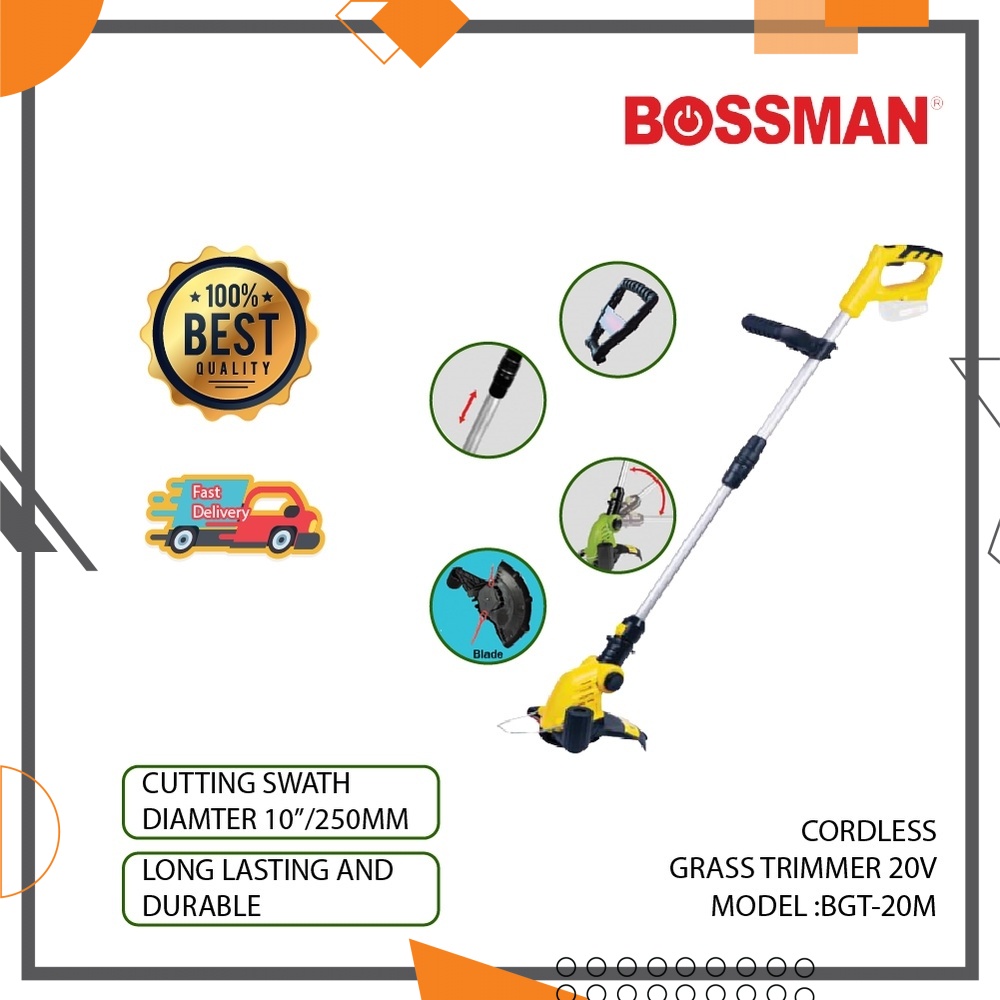 BOSSMAN BGT20M 20V CORDLESS GRASS TRIMMER 8500RPM (SOLO/SET)