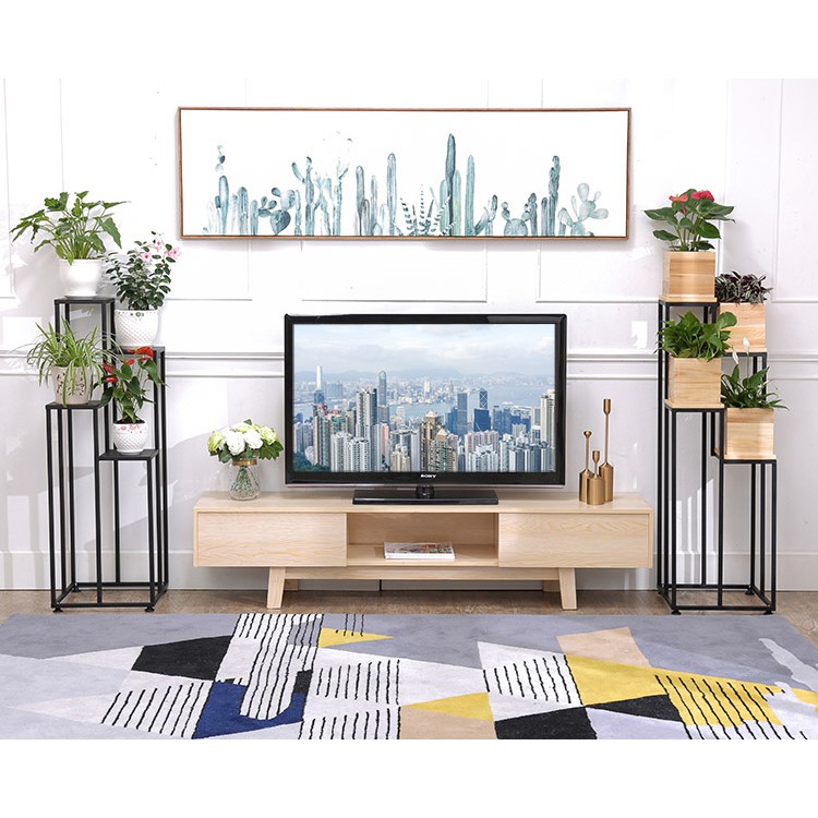 FINSSO: PLANT DECORATION SHELF WITH WOOD PIECES